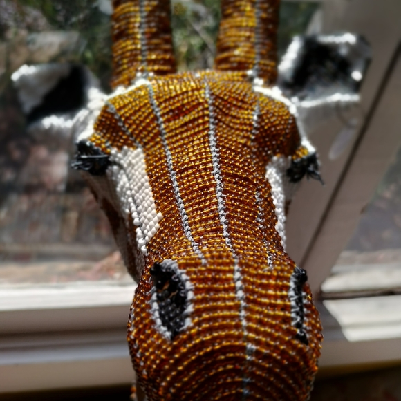 Beaded & Handcrafted Giraffe Head - Picture 3 of 10